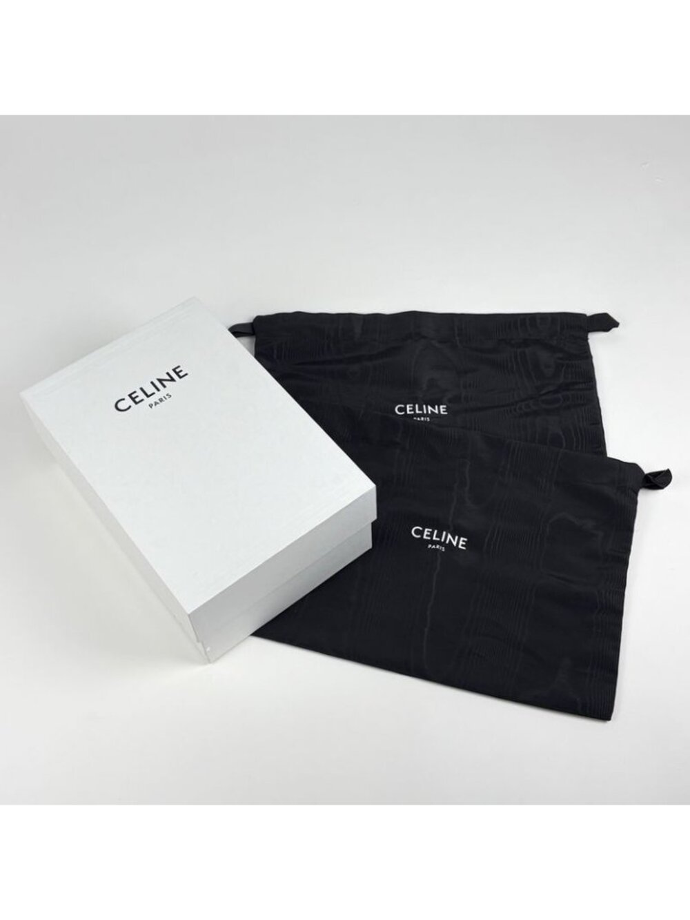 Celine CT 01 Lace Up High Cut Sneakers Logo Shoes Leather White - Picture 9 of 9